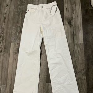 H&M WIDE LEG PANTS WHITE